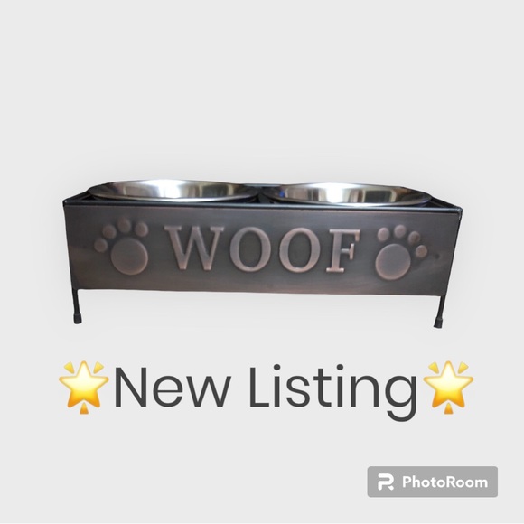None Other - 🐶 WOOF 🐶 Large Doggy dish stainless bowls adorable stand Like New used once
